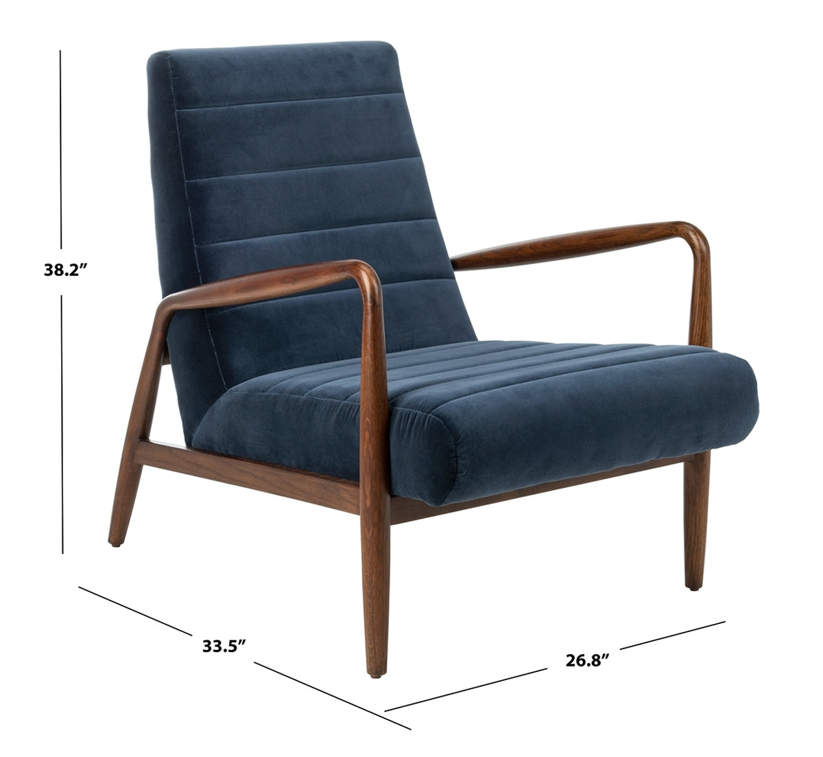 Safavieh Willow Channel Arm Chair - Navy | Accent Chairs | Modishstore - 4