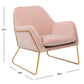 Safavieh Misty Metal Frame Accent Chair - Blush | Accent Chairs | Modishstore - 4