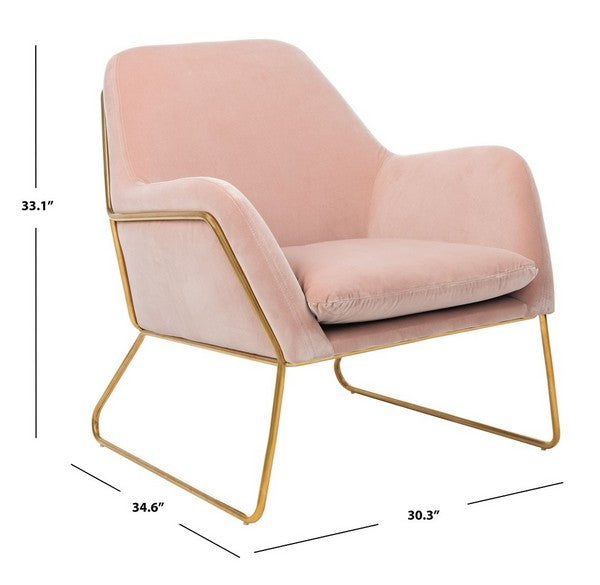 Safavieh Misty Metal Frame Accent Chair - Blush | Accent Chairs | Modishstore - 4