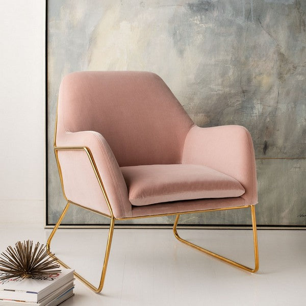 Safavieh Misty Metal Frame Accent Chair - Blush | Accent Chairs | Modishstore