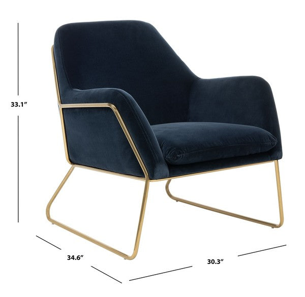 Safavieh Misty Metal Frame Accent Chair - Navy | Accent Chairs | Modishstore - 4