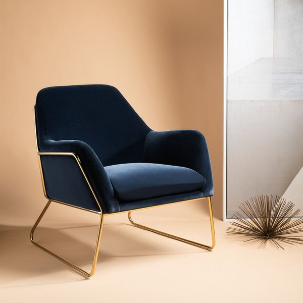Safavieh Misty Metal Frame Accent Chair - Navy | Accent Chairs | Modishstore