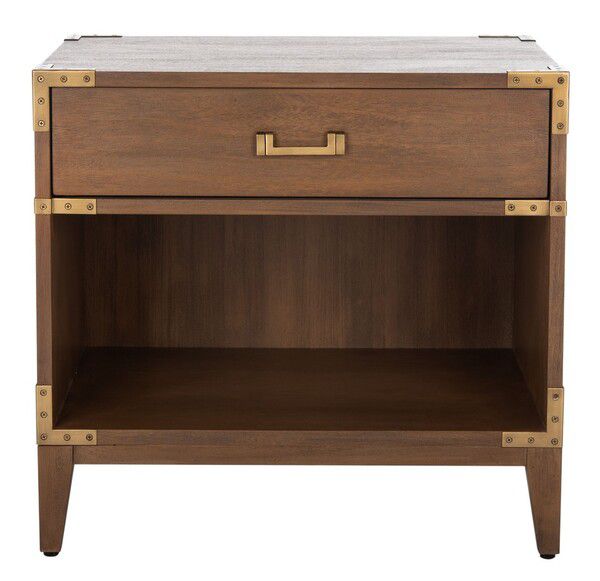 Safavieh Nisha 1 Drawer Wood Nightstand - Brown | Nightstands | Modishstore - 2