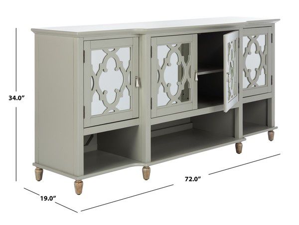 Safavieh Juliette Mirrored Sideboard - Gray | Sideboards | Modishstore - 3