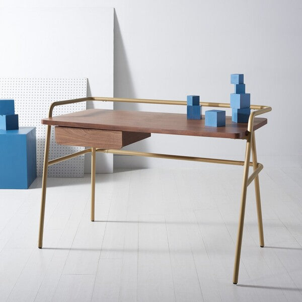 Safavieh Regis Metal And Wood Desk | Desks | Modishstore