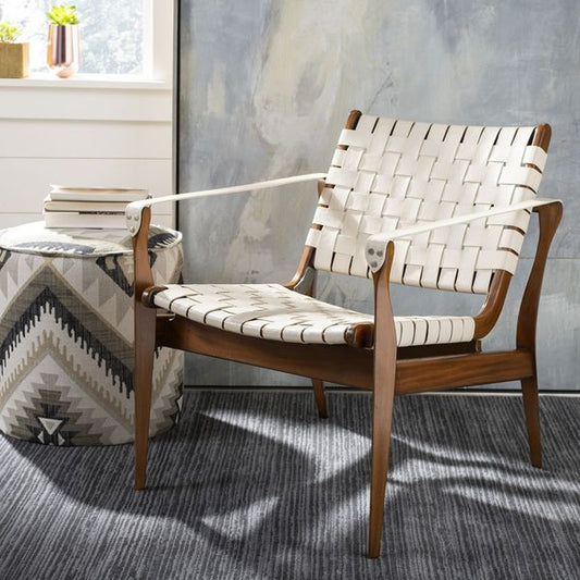 Safavieh Dilan Safari Chair - Cream | Accent Chairs | Modishstore