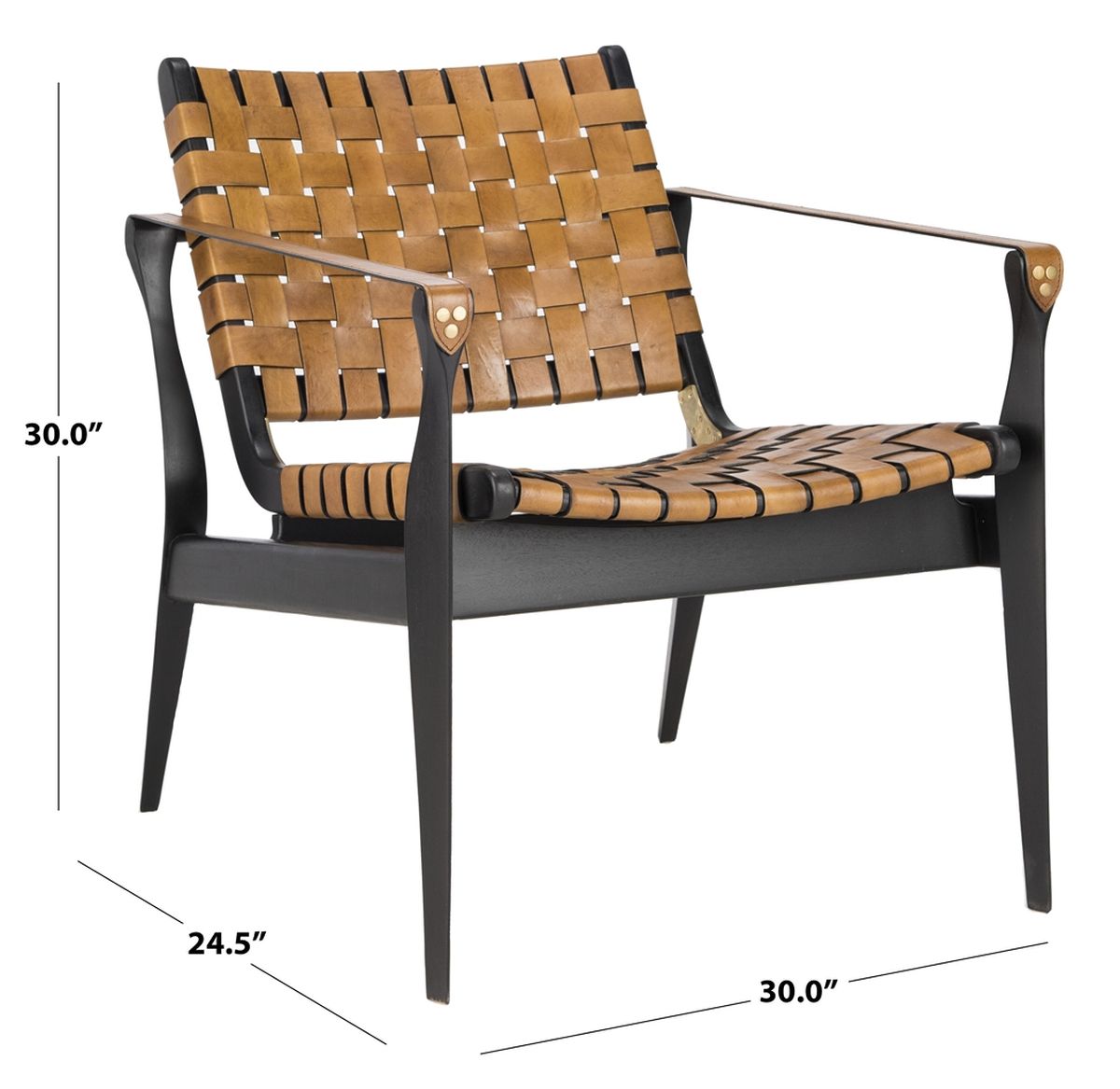 Safavieh Dilan Safari Chair - Black | Accent Chairs | Modishstore - 5