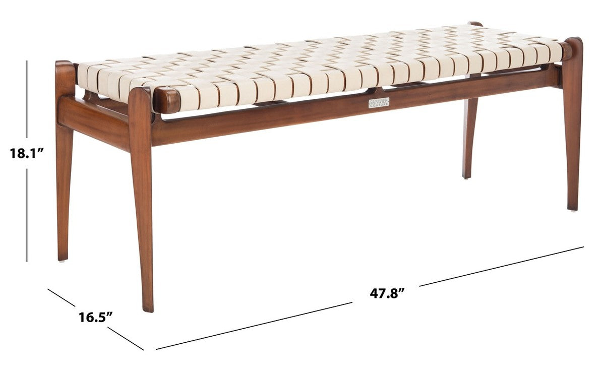 Safavieh Dilan Leather Bench | Benches | Modishstore - 2