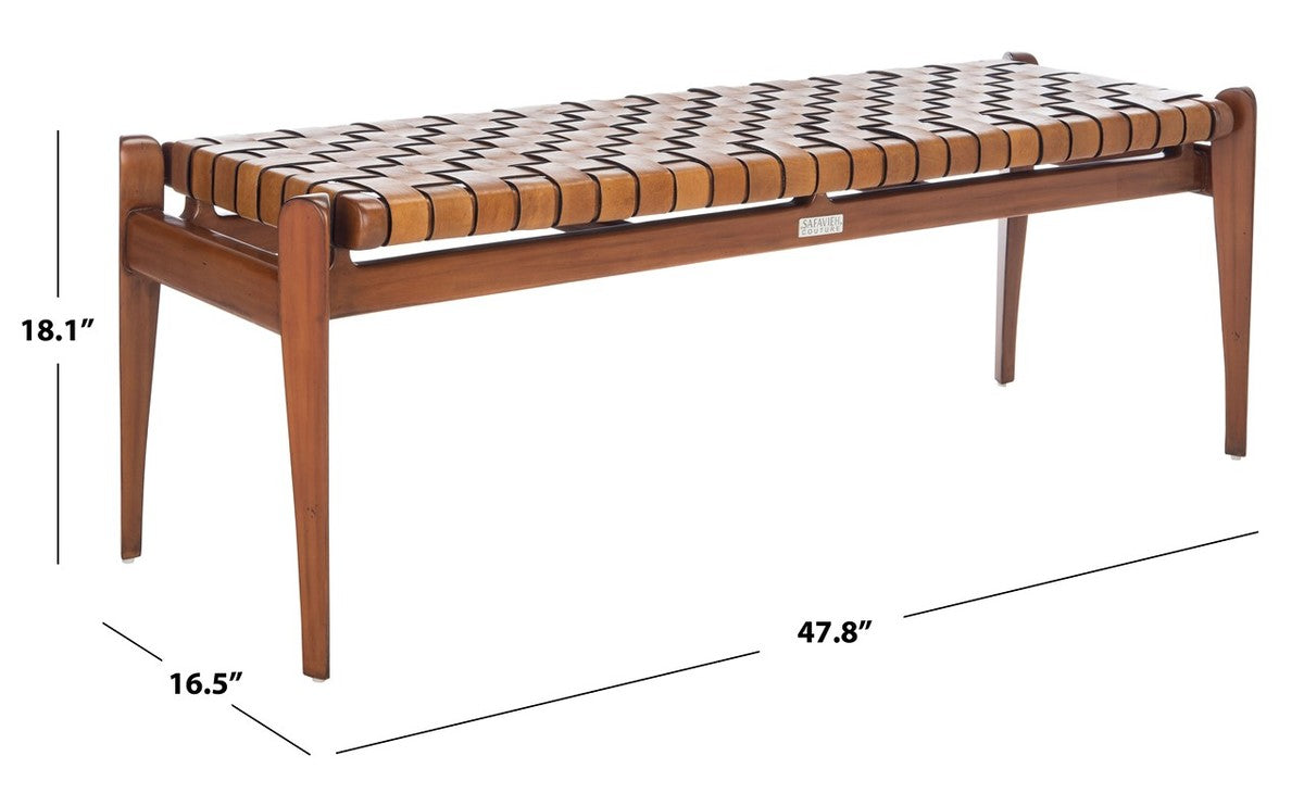 Safavieh Dilan Leather Bench | Benches | Modishstore - 8