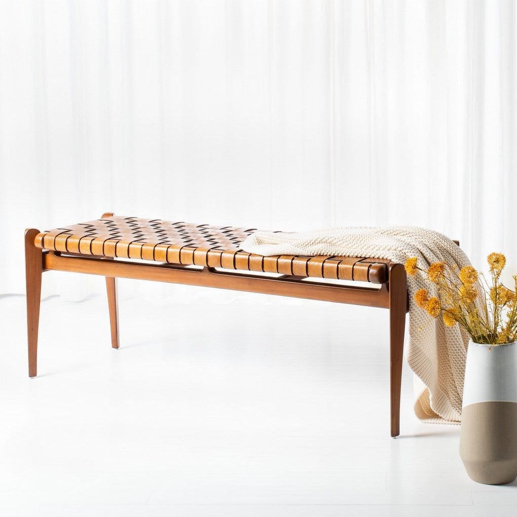 Safavieh Dilan Leather Bench | Benches | Modishstore - 6