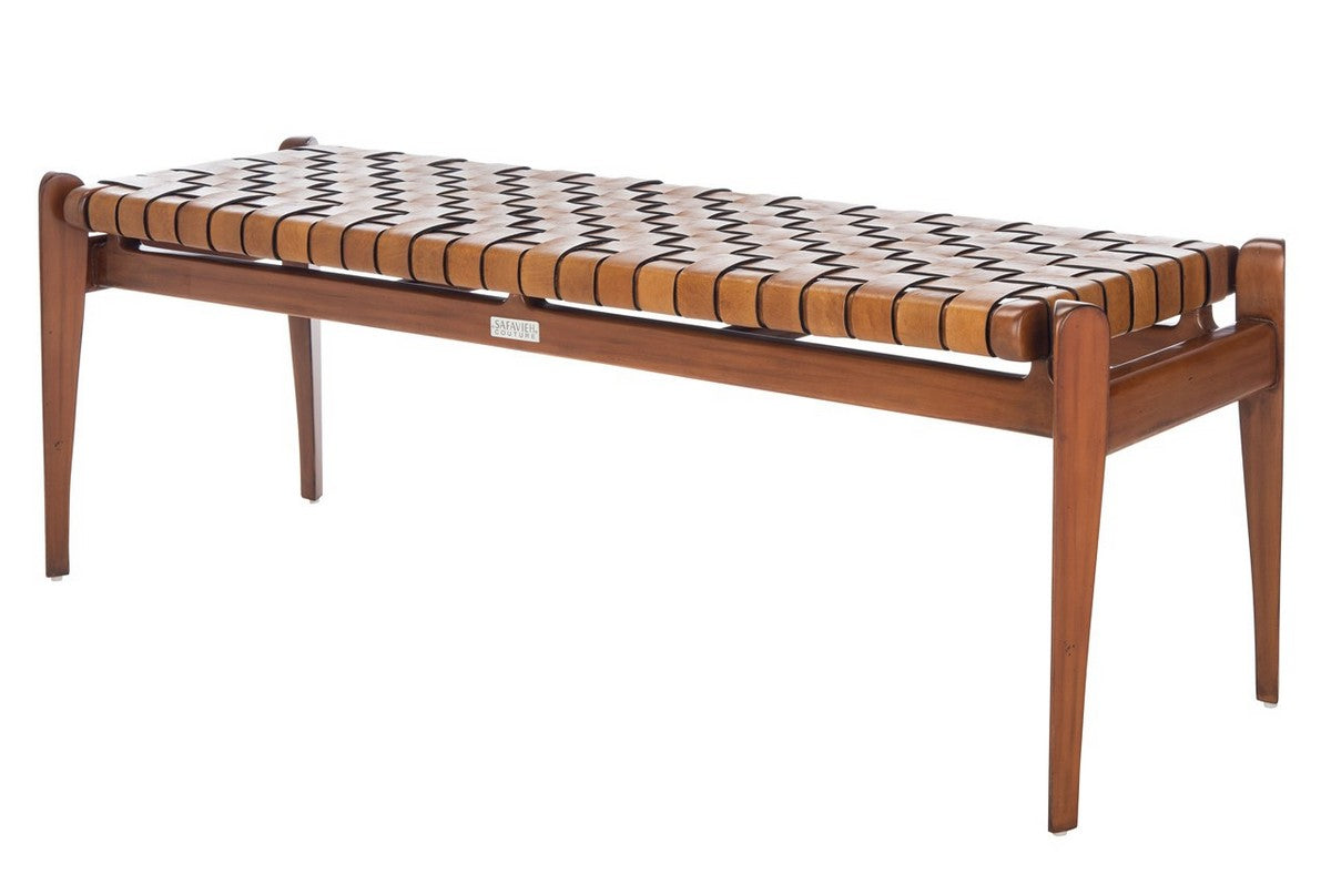 Safavieh Dilan Leather Bench | Benches | Modishstore - 9