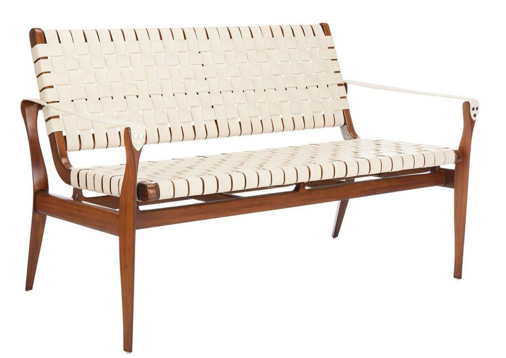 Safavieh Dilan Leather Loveseat - White | Loveseats | Modishstore - 3