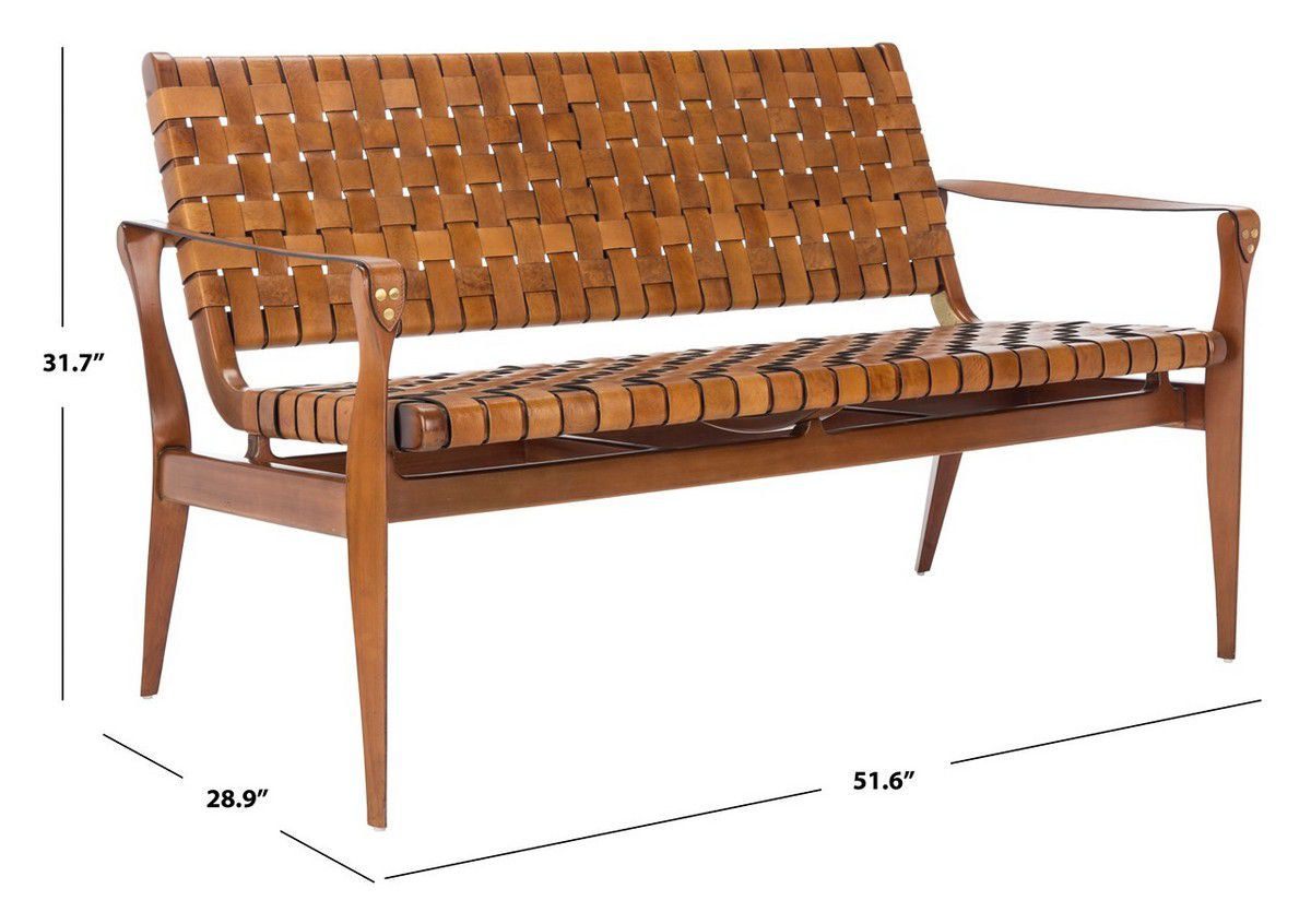 Safavieh Dilan Leather Loveseat - Brown | Loveseats | Modishstore - 5
