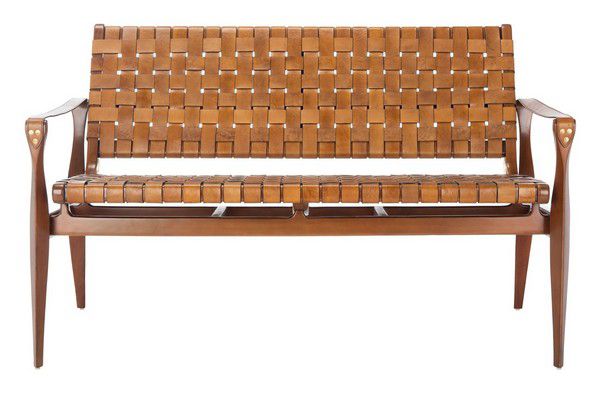 Safavieh Dilan Leather Loveseat - Brown | Loveseats | Modishstore - 2