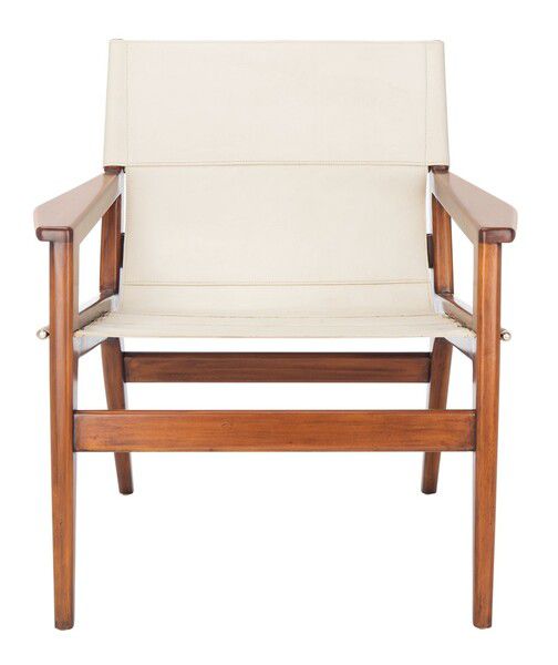 Safavieh Culkin Leather Sling Chair - White | Accent Chairs | Modishstore - 2