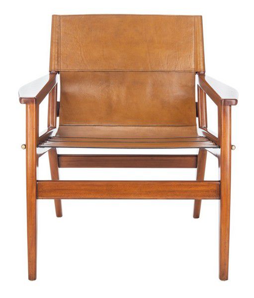 Safavieh Culkin Leather Sling Chair - Brown | Accent Chairs | Modishstore - 2