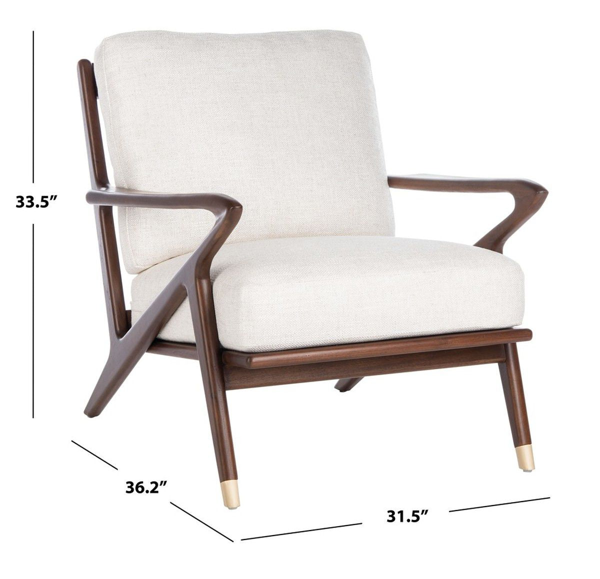 Safavieh Killian Mid-Century Chair - Cream | Accent Chairs | Modishstore - 4