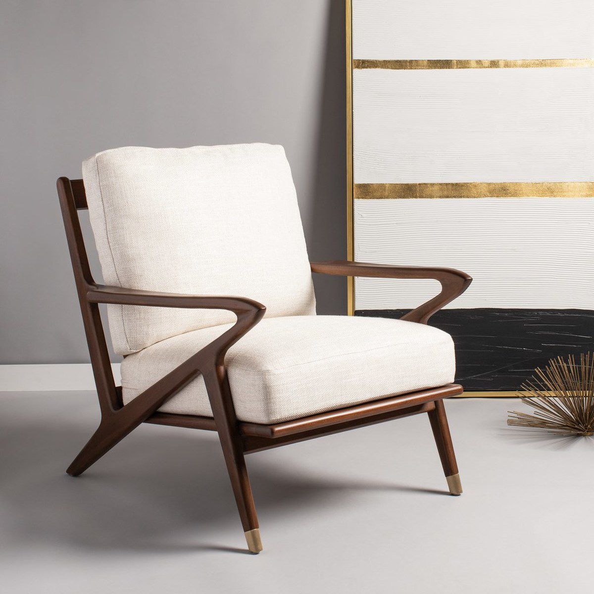 Safavieh Killian Mid-Century Chair - Cream | Accent Chairs | Modishstore - 5
