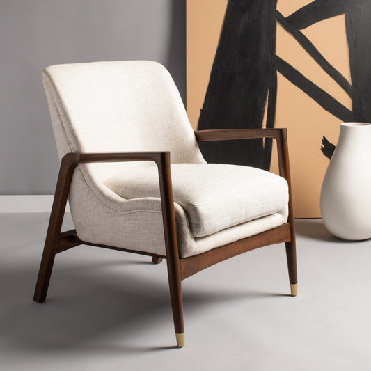 Safavieh Flannery Mid-Century Chair - Cream | Accent Chairs | Modishstore