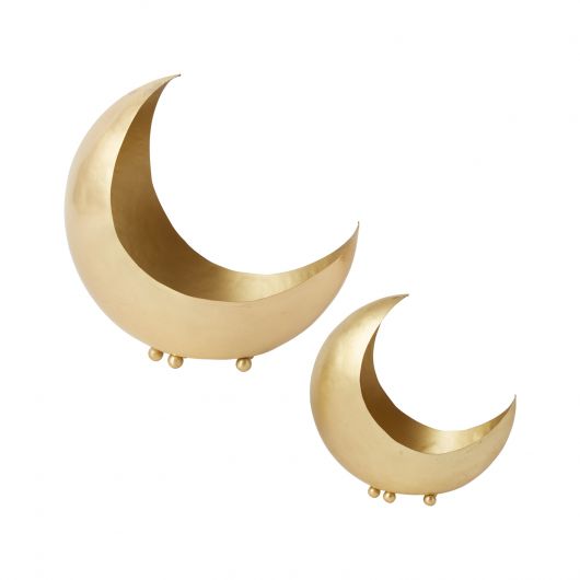 Shadow Crescent Moon Planter Set Of 4 by Accent Decor | Planters, Troughs & Cachepots | Modishstore - 1