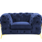 Divani Casa Sheila - Transitional Dark Blue Fabric Chair-2