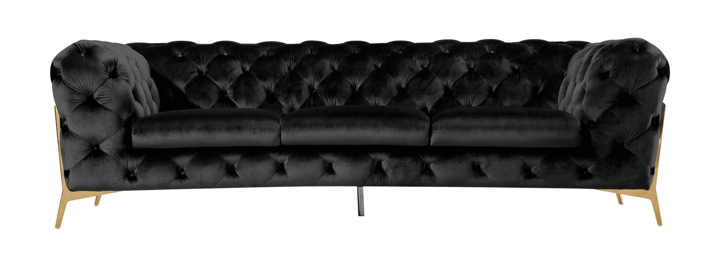 Divani Casa Sheila - Transitional Black Fabric Sofa | Modishstore | Sofas