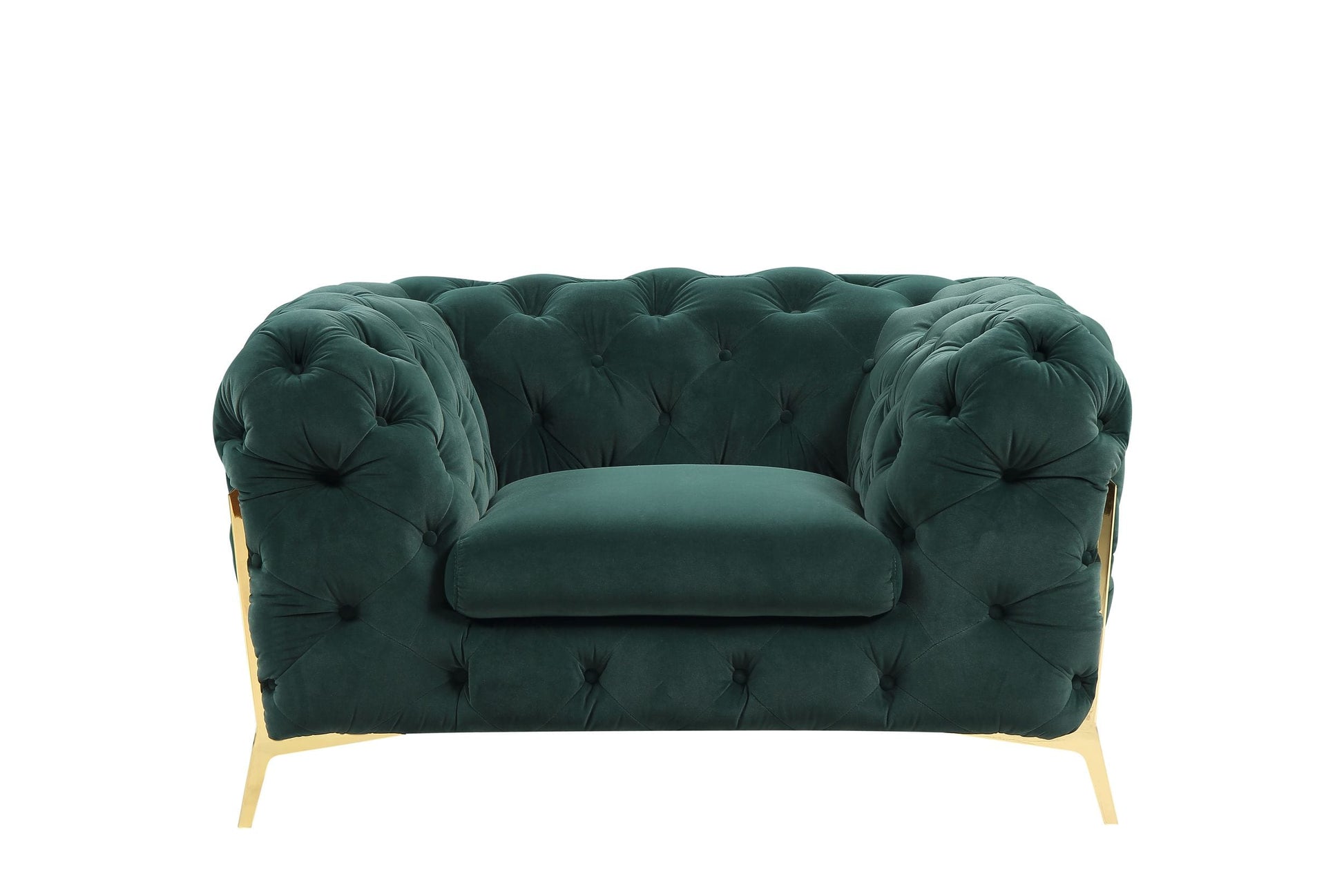 Divani Casa Sheila - Transitional Emerald Green Fabric Chair | Lounge Chairs | Modishstore - 2