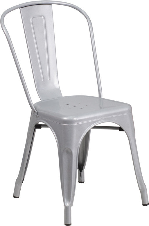 Flash Furniture Metal Indoor-Outdoor Stackable Chair | Outdoor Chairs | Modishstore - 4
