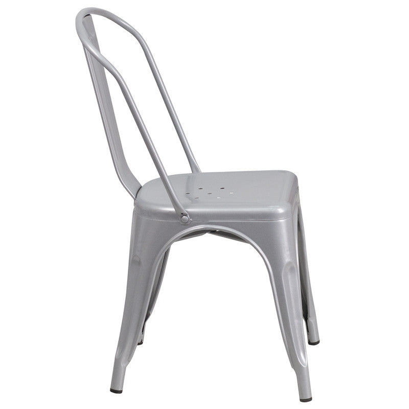 Flash Furniture Metal Indoor-Outdoor Stackable Chair | Outdoor Chairs | Modishstore - 14