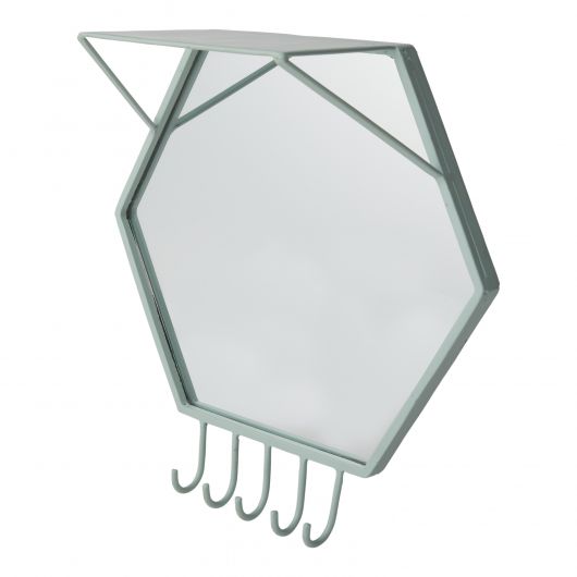 Simone Wall Mirror w/Shelf & Hooks By Accent Decor | Mirrors | Modishstore - 3
