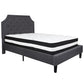 Brighton Full Size Tufted Upholstered Platform Bed In Dark Gray Fabric With Pocket Spring Mattress By Flash Furniture | Beds | Modishstore - 2