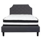 Brighton Full Size Tufted Upholstered Platform Bed In Dark Gray Fabric With Pocket Spring Mattress By Flash Furniture | Beds | Modishstore - 3