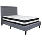 Roxbury Full Size Tufted Upholstered Platform Bed In Light Gray Fabric With Pocket Spring Mattress By Flash Furniture | Beds | Modishstore - 2