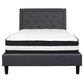 Roxbury Full Size Tufted Upholstered Platform Bed In Dark Gray Fabric With Pocket Spring Mattress By Flash Furniture | Beds | Modishstore - 3