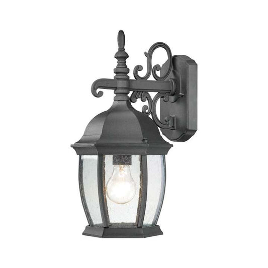 Covington 1-Light Outdoor Wall Lantern in Black | Sconces | Modishstore