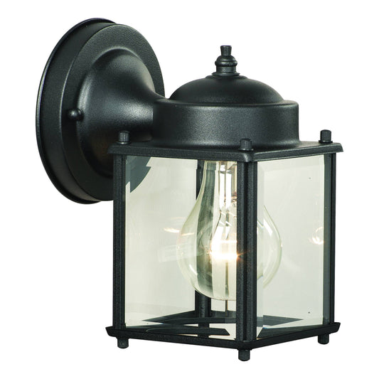 Outdoor Essentials 1-Light Outdoor Wall Lantern In Black With Clear Beveled Glass ELK | Sconces | Modishstore | SL94697