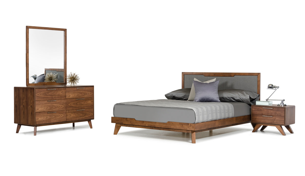 Nova Domus Soria Modern Grey & Walnut Bedroom Set | Bedroom Sets | Modishstore - 2