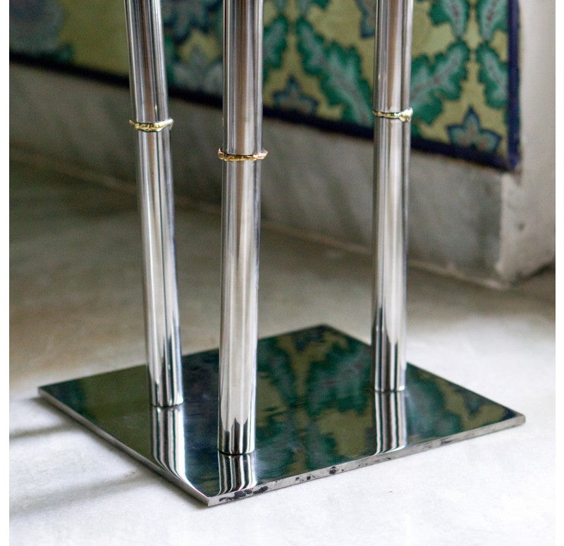 Bamboo Stainless Pole Stand by Gold Leaf Design Group | Stands | Modishstore