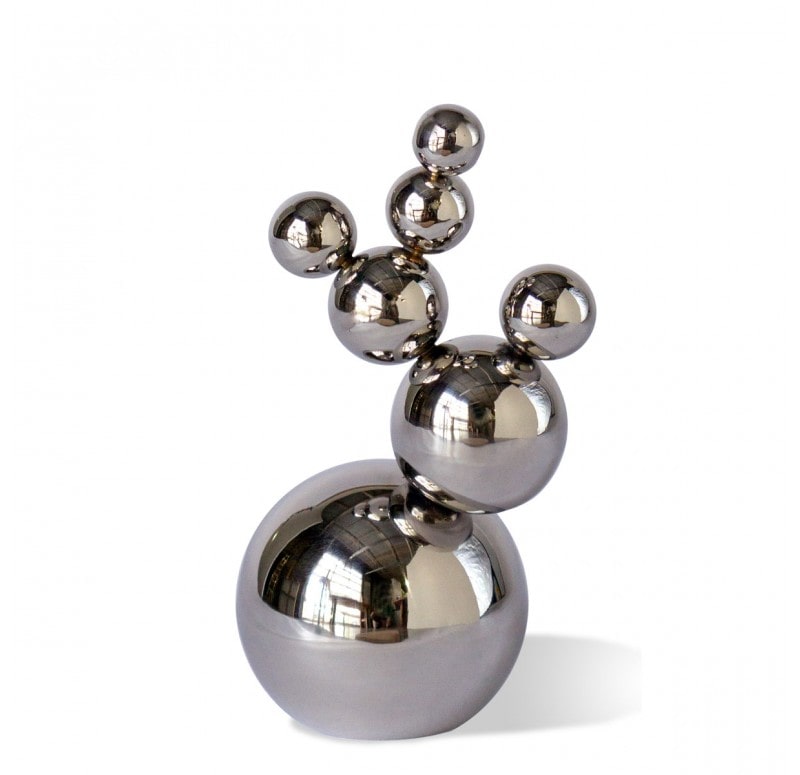 Cactus 10.5"H Ball Sculpture Set of 2 Gold Leaf Design Group | Sculptures | Modishstore-4