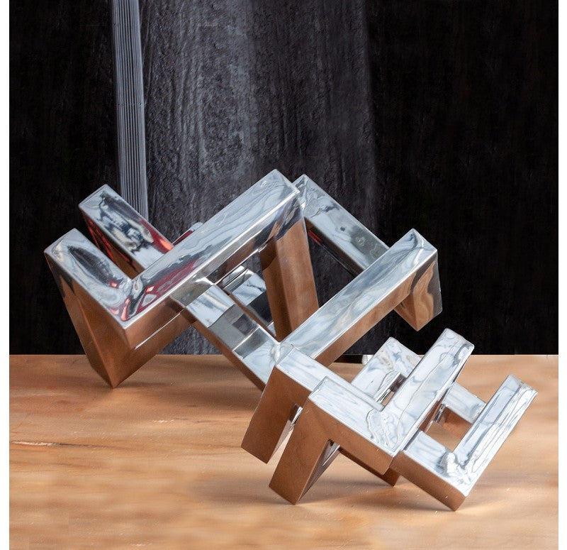 Gold Leaf Design Group Puzzle Sculpture | Sculptures | Modishstore - 4