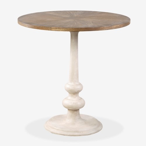 29.5" Perry Bayur/ Mindi Wood Accent Table, Cream by Jeffan | Accent Tables | Modishstore