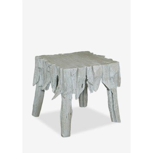 Fringe Square Antique Teakwood Side Table by Jeffan | Side Tables | Modishstore