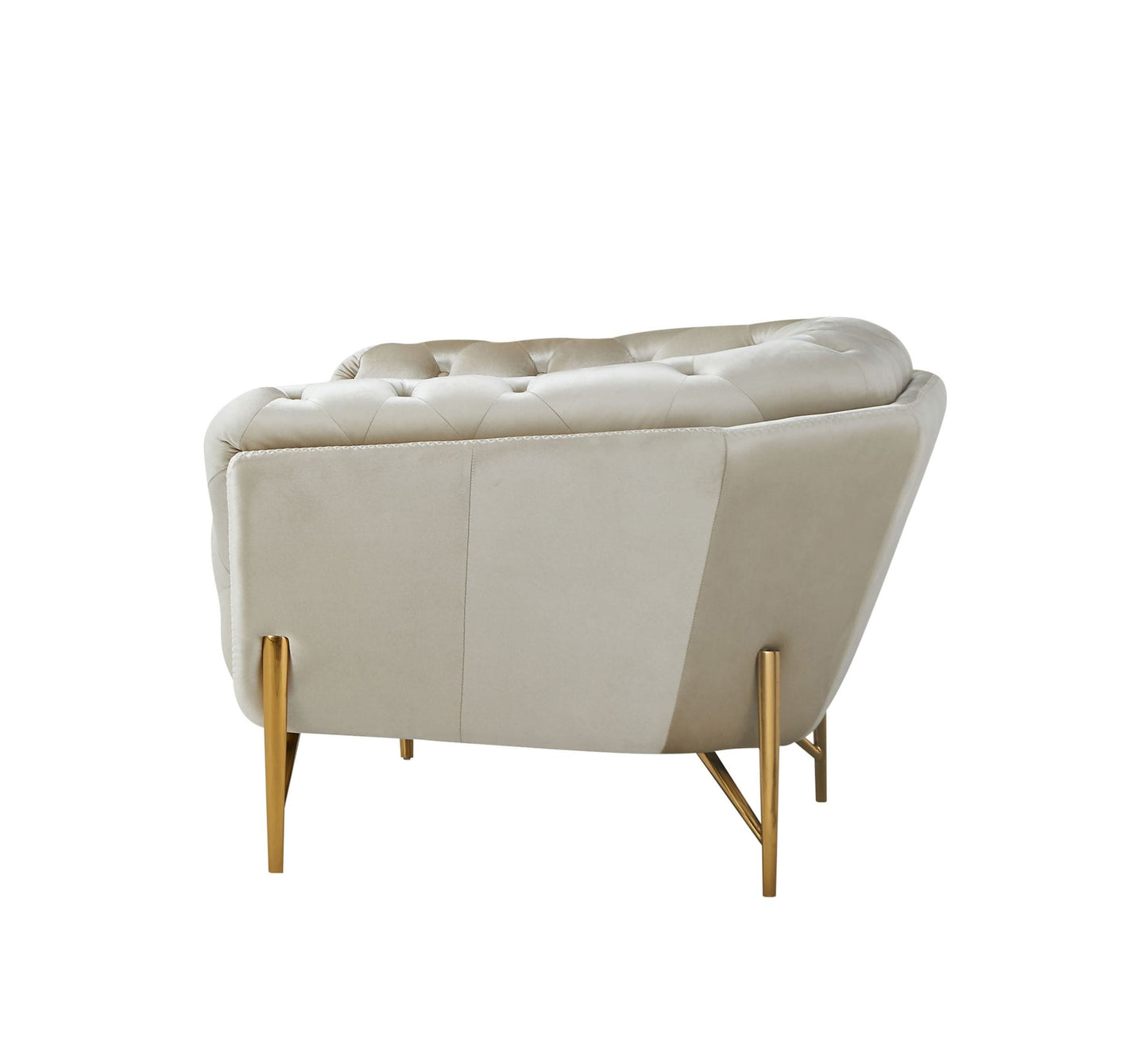 Divani Casa Stella - Transitional Beige Velvet Chair | Lounge Chairs | Modishstore - 3