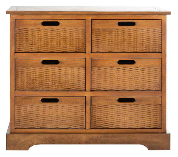 Safavieh Landers 6 Drawer Storage Unit - Honey Brown | Cabinets | Modishstore - 2