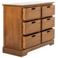 Safavieh Landers 6 Drawer Storage Unit - Honey Brown | Cabinets | Modishstore - 3