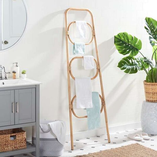 Safavieh Keita 3 Tier Towel Hanger - Honey Brown Wash |  | Modishstore