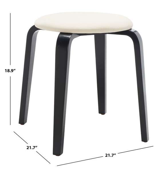 Safavieh Jo Upholstered Stackable Stool - Black | Stools | Modishstore - 4