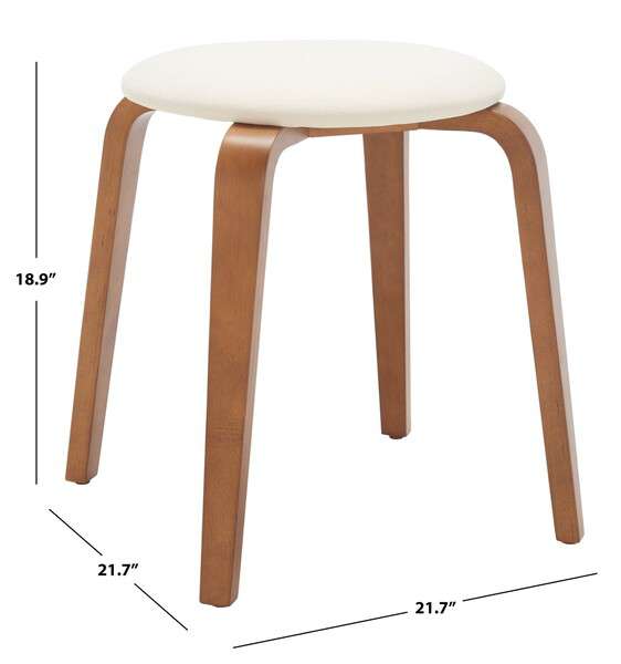 Safavieh Jo Upholstered Stackable Stool - Walnut | Stools | Modishstore - 4