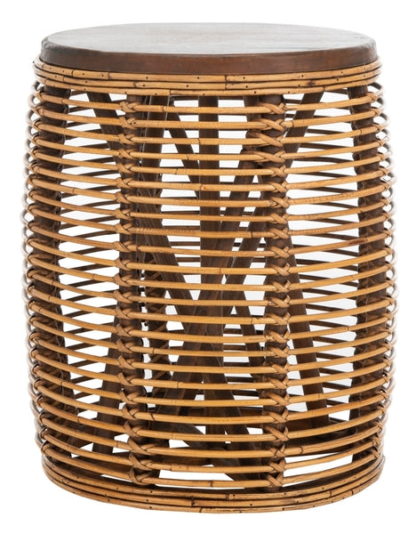 Safavieh Maui Rattan Drum Stool Table | Stools | Modishstore - 1