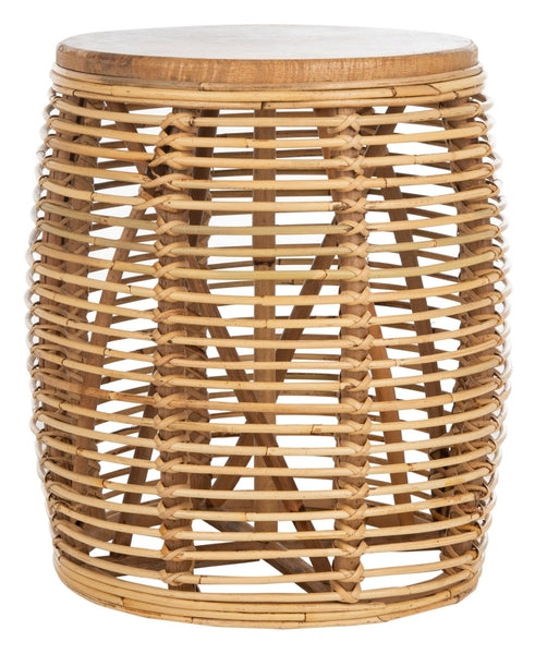 Safavieh Maui Rattan Drum Stool Table | Stools | Modishstore - 2